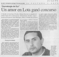 Un amor en Lota ganó concurso  [artículo]