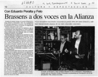 Brassens a dos voces en la Alianza  [artículo]