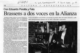 Brassens a dos voces en la Alianza  [artículo]
