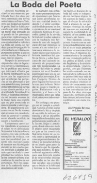 La boda del poeta  [artículo] José Promis