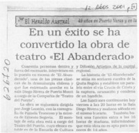 En un éxito se ha convertido la de teatro "El Abanderado"  [artículo]
