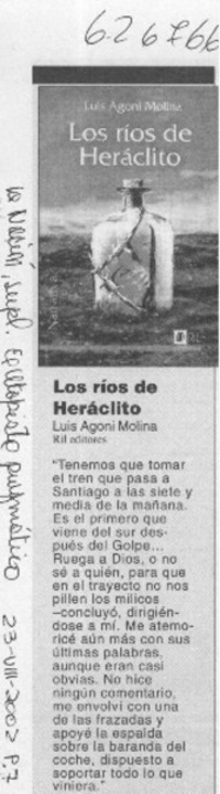 Los ríos de Heráclito  [artículo] María Paz Mateluna