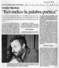 "Reivindico la palabra poética"  [artículo]