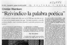 "Reivindico la palabra poética"  [artículo]