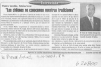 "Los chilenos no conocemos nuestras tradiciones"  [artículo]