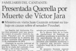 Presenta querella por muerte de Víctor Jara  [artículo]