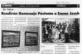 Rendirán homenaje póstumo a Emma Jauch  [artículo]
