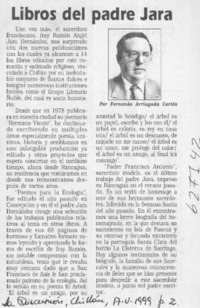 Libros del padre Jara  [artículo] Fernando Arriagada Cortés