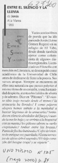Entre el silencio y la lluvia  [artículo]