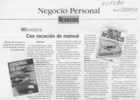 Mi lectura con vocación de manual  [artículo] Pamela Pinto