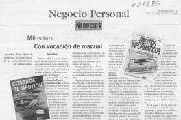 Mi lectura con vocación de manual  [artículo] Pamela Pinto