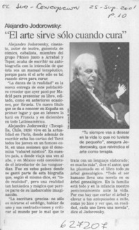 "El arte sirve sólo cuando cura"  [artículo]