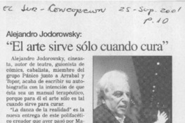 "El arte sirve sólo cuando cura"  [artículo]