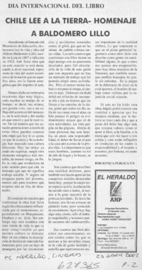 Chile lee a la tierra - homenaje a Baldomero Lillo  [artículo]