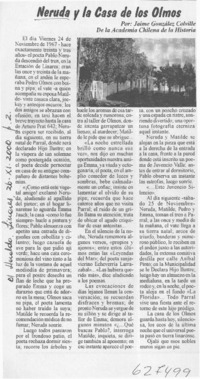Neruda y la casa de los Olmos  [artículo] Jaime González Colville