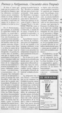 Poemas y antipoemas, cincuenta años después  [artículo] Jaime Gatica Jorquera