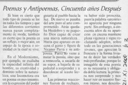 Poemas y antipoemas, cincuenta años después  [artículo] Jaime Gatica Jorquera