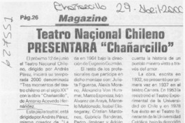 Teatro nacional chileno presentará "Chañarcillo"  [artículo]