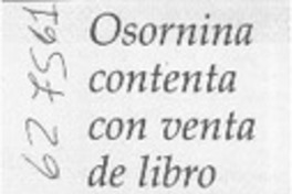 Osornina contenta con venta de libro  [artículo]