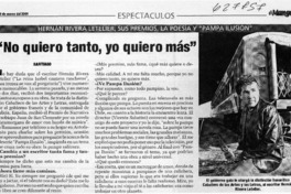 "No quiero tanto, yo quiero más"  [artículo]