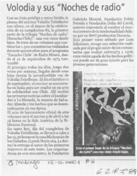 Volodia y sus "Noches de radio"  [artículo]