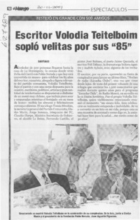 Escritor Volodia Teitelboim sopló velitas por sus "85"  [artículo]