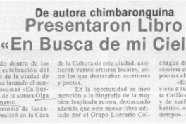 Presentaron libro "En busca de mi cielo"  [artículo]