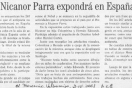 Nicanor Parra expondrá en España  [artículo]