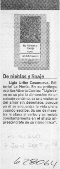 De nieblas y linajes  [artículo]