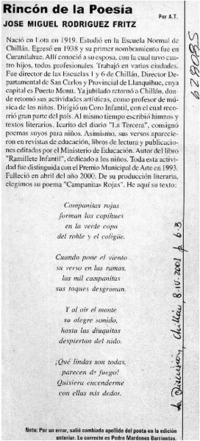 José Miguel Rodríguez Fritz  [artículo] A. T.