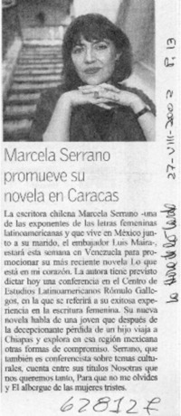 Marcela Serrano promueve su novela en Caracas  [artículo]