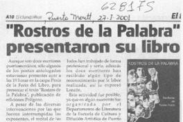 "Rostros de la palabra" presentaron su libro  [artículo] Jimena Krautz Vargas