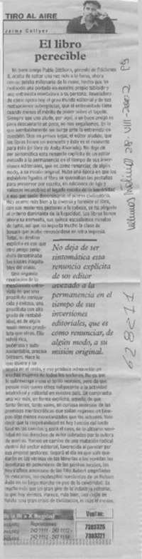 El libro perecible  [artículo] Jaime Collyer