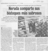 Neruda comparte sus bisteques más sabrosos  [artículo] Rodrigo Castillo