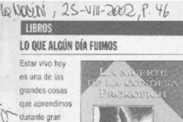 Lo que algún día fuimos