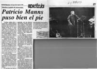 Patricio Manns puso bien el pie  [artículo]