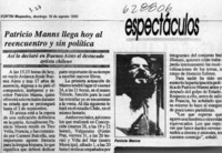 Patricio Manns llega hoy al reencuentro y sin política  [artículo]