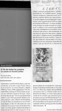 El fin de todas las guerras  [artículo] Carola Andrea Miranda