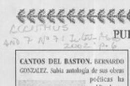 Cantos del bastón  [artículo] A. P.