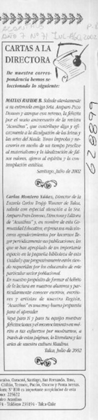 Cartas a la directora  [artículo]