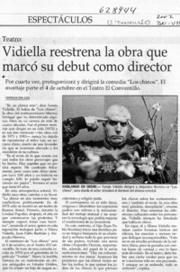 Vidiella reestrena la obra que marcó su debut como director  [artículo] Verónica San Juan