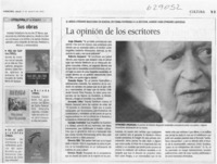 La opinión de los escritores  [artículo]
