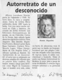 Autorretrato de un desconocido  [artículo] Ramón Riquelme