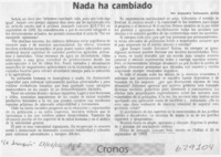 Nada ha cambiado  [artículo] Alejandro Valenzuela Avilés