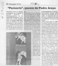 "Pernocto", poesía de Pedro Araya  [artículo]
