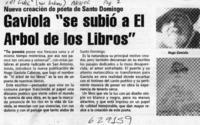 Gaviola, "se subió a El árbol de los libros"  [artículo]