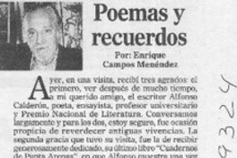 Poemas y recuerdos  [artículo] Enrique Campos Menéndez
