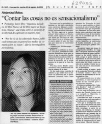 "Contar las cosas no es sensacionalismo"  [artículo]