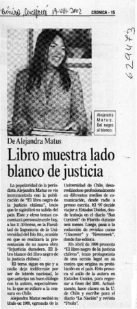 Libro muestra lado blanco de justicia  [artículo]