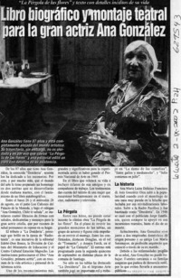 Libro biográfico y montaje teatral para la gran actríz Ana González